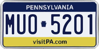 PA license plate MUO5201