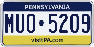 PA license plate MUO5209