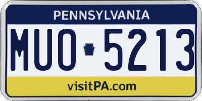 PA license plate MUO5213