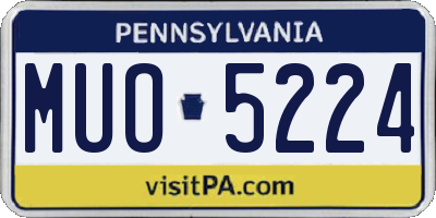 PA license plate MUO5224