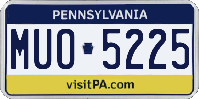 PA license plate MUO5225