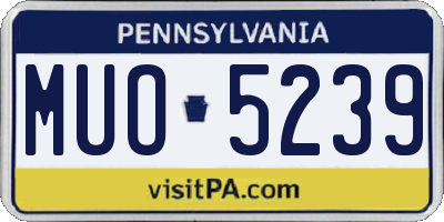PA license plate MUO5239
