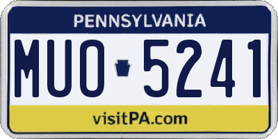 PA license plate MUO5241