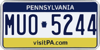 PA license plate MUO5244