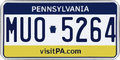 PA license plate MUO5264