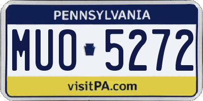 PA license plate MUO5272