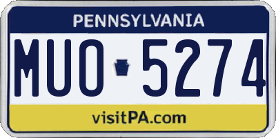 PA license plate MUO5274