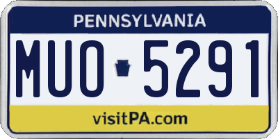 PA license plate MUO5291
