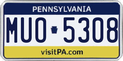 PA license plate MUO5308