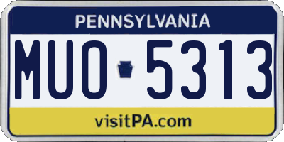 PA license plate MUO5313