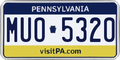 PA license plate MUO5320