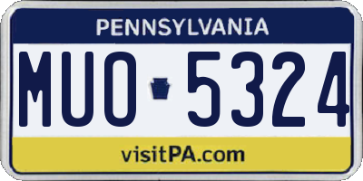 PA license plate MUO5324