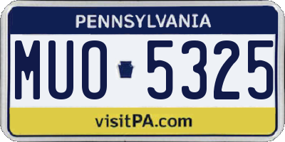 PA license plate MUO5325