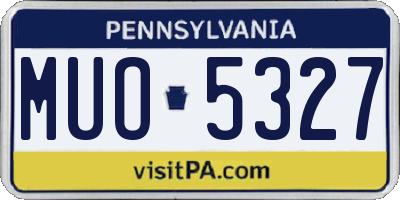 PA license plate MUO5327