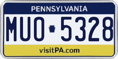 PA license plate MUO5328
