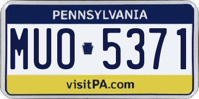 PA license plate MUO5371