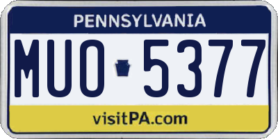 PA license plate MUO5377