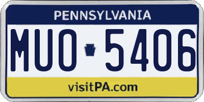 PA license plate MUO5406