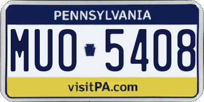 PA license plate MUO5408
