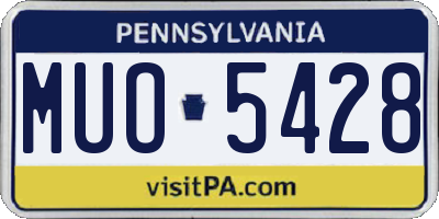 PA license plate MUO5428