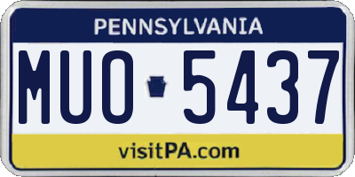 PA license plate MUO5437