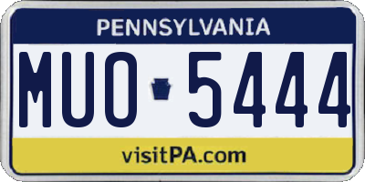 PA license plate MUO5444