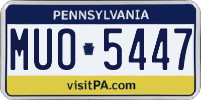 PA license plate MUO5447