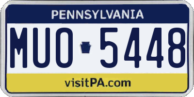 PA license plate MUO5448
