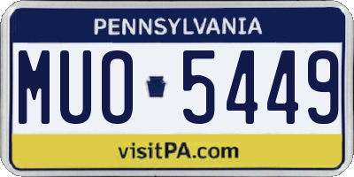 PA license plate MUO5449