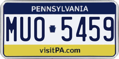 PA license plate MUO5459