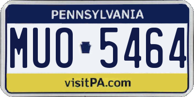 PA license plate MUO5464