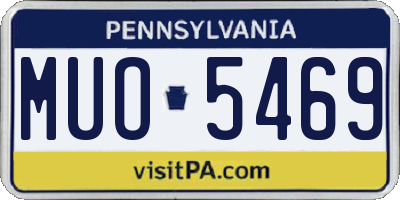 PA license plate MUO5469