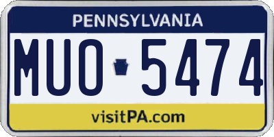 PA license plate MUO5474