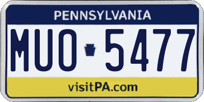 PA license plate MUO5477
