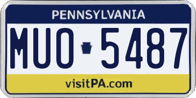 PA license plate MUO5487