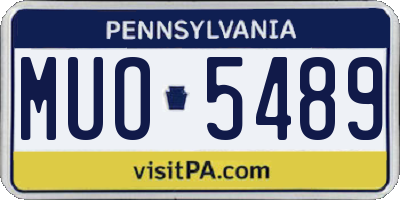 PA license plate MUO5489