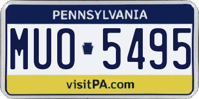 PA license plate MUO5495