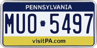 PA license plate MUO5497