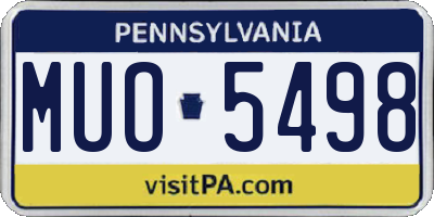 PA license plate MUO5498