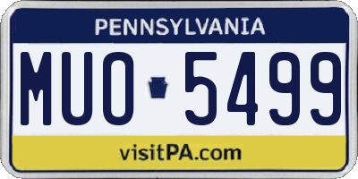 PA license plate MUO5499