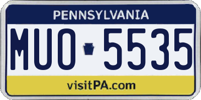PA license plate MUO5535