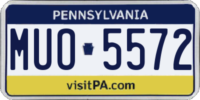 PA license plate MUO5572