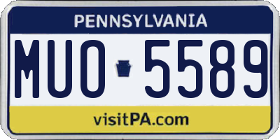 PA license plate MUO5589