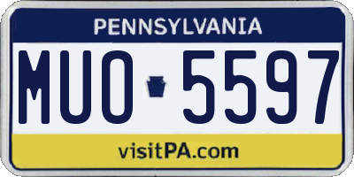 PA license plate MUO5597