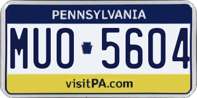 PA license plate MUO5604