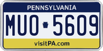 PA license plate MUO5609