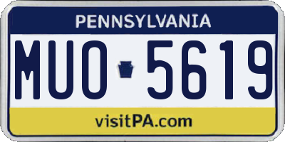 PA license plate MUO5619