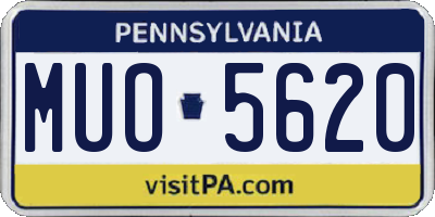 PA license plate MUO5620