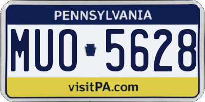 PA license plate MUO5628