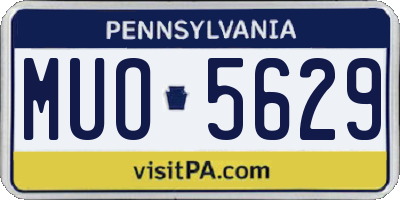 PA license plate MUO5629
